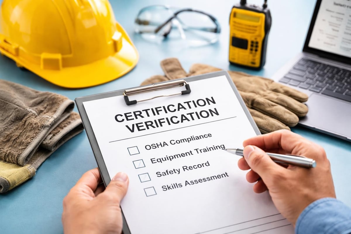 Forklift certification verification