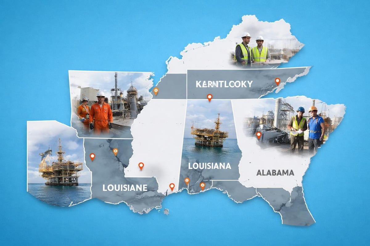 Gulf South regional staffing coverage map