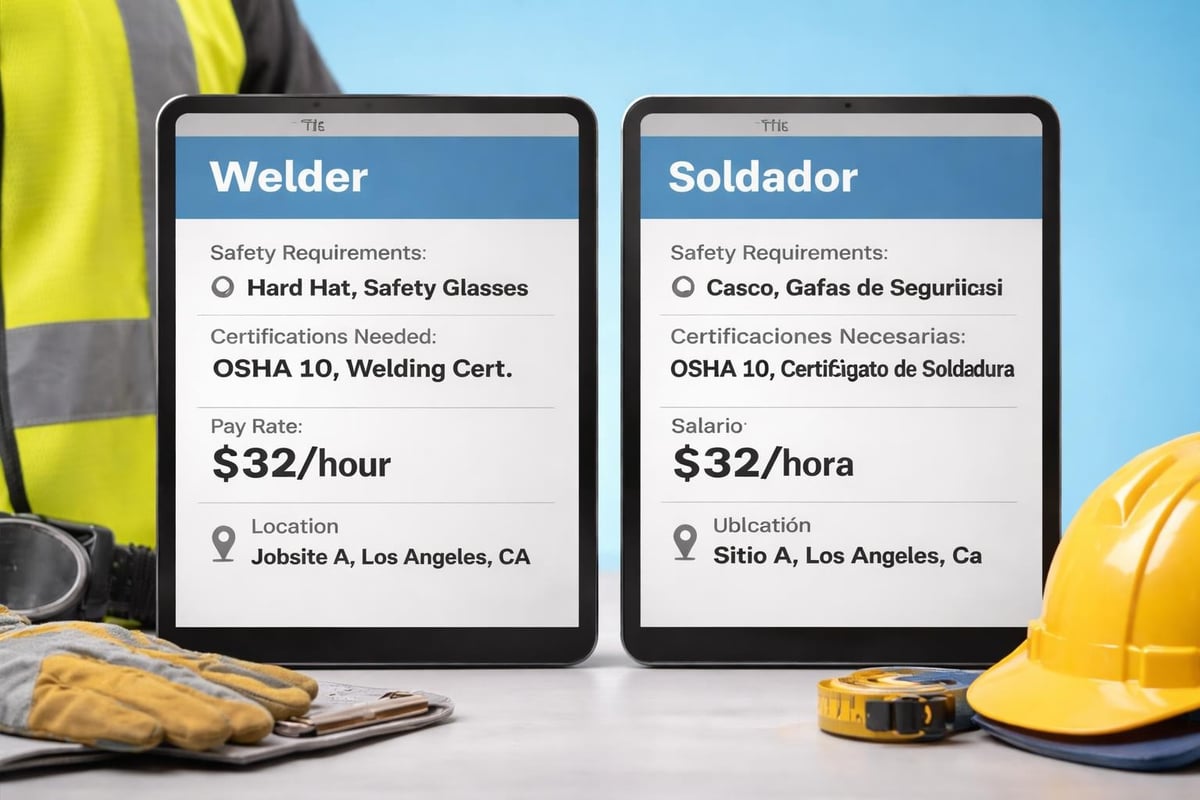 Bilingual mobile staffing features