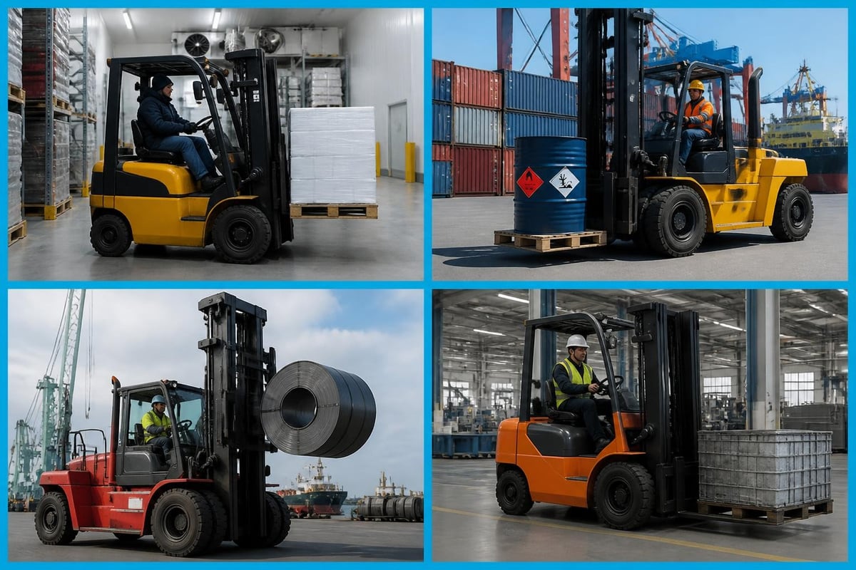 Different warehouse environments requiring forklift operators