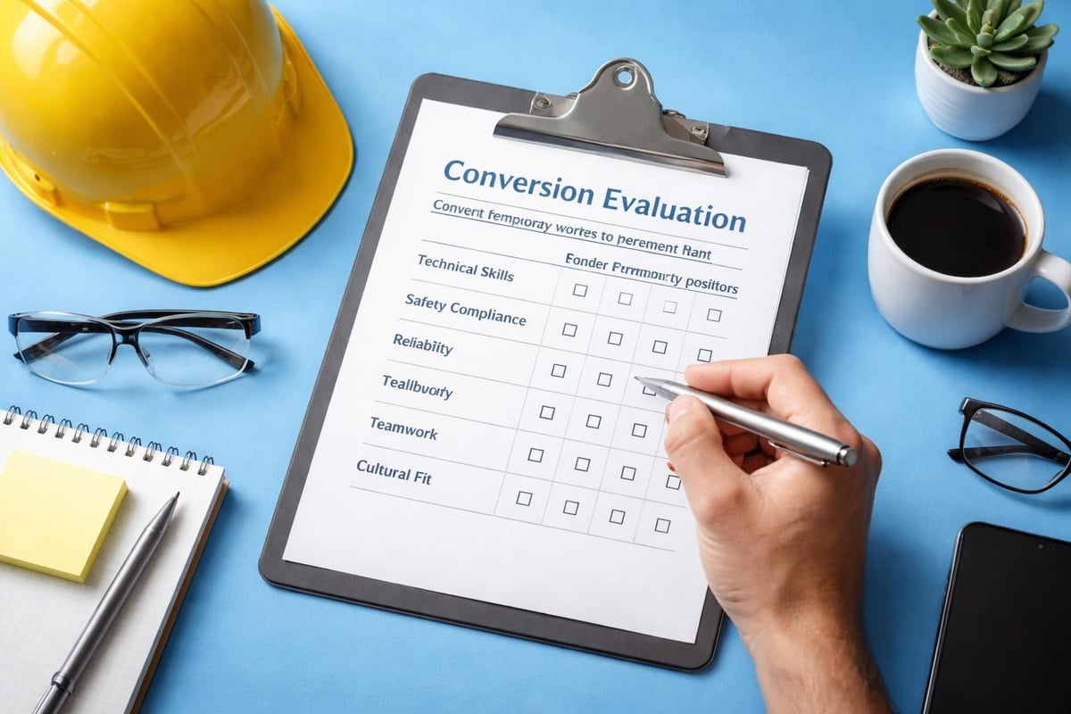 Temp-to-hire evaluation process