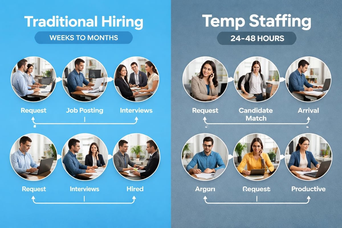 Temp staffing deployment timeline